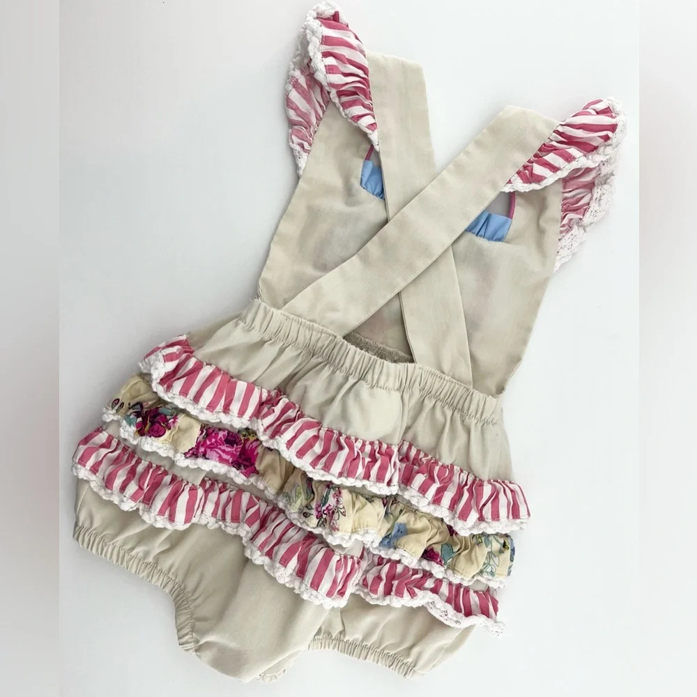 NOLA Smocked 18m Floral Ruffle Romper - Picture 4 of 6